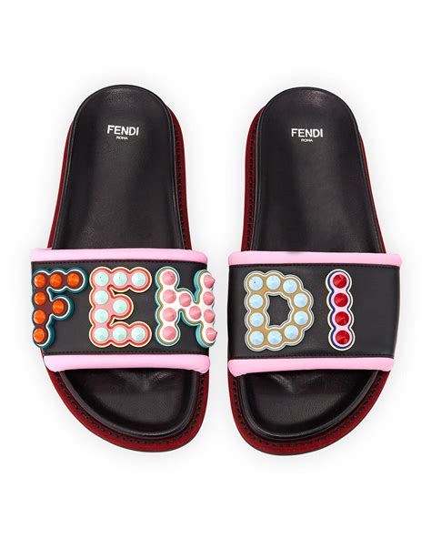 fendi sliders women's|fendi flat slides.